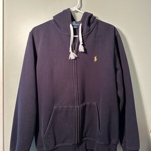 Ralph Lauren Dark Blue Hoodie with Yellow Emblem